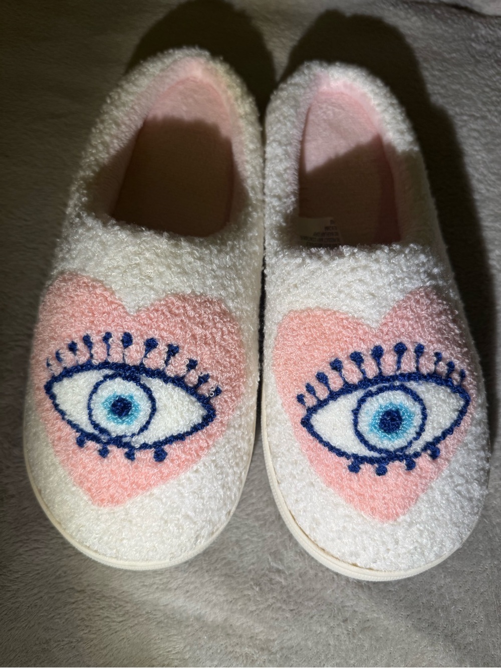 Pink Heart Eye Slip-On Indoor Shoes